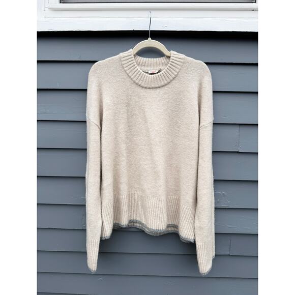 FAHERTY Snowdrift Wool Blend Sweater Oatmeal Large L - Picture 5 of 8